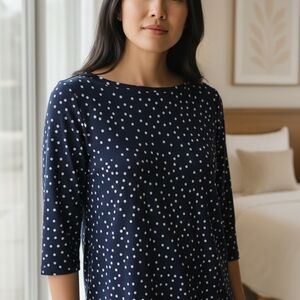 Navy Polka Dot Women's Top (4007)